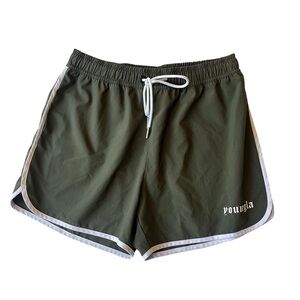 YoungLA Olympic shorts Mens Large Green Drawstring elastic waist Gym Athletic